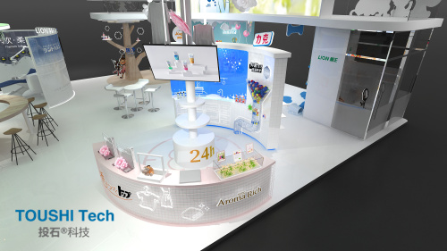 第三屆中國(guó)國(guó)際進(jìn)口博覽會(huì)獅王展位感應(yīng)動(dòng)態(tài)機(jī)械花裝置