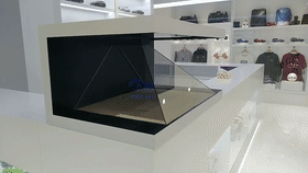 上海車展上汽品牌展位活動42寸270°全息展示柜互動裝置